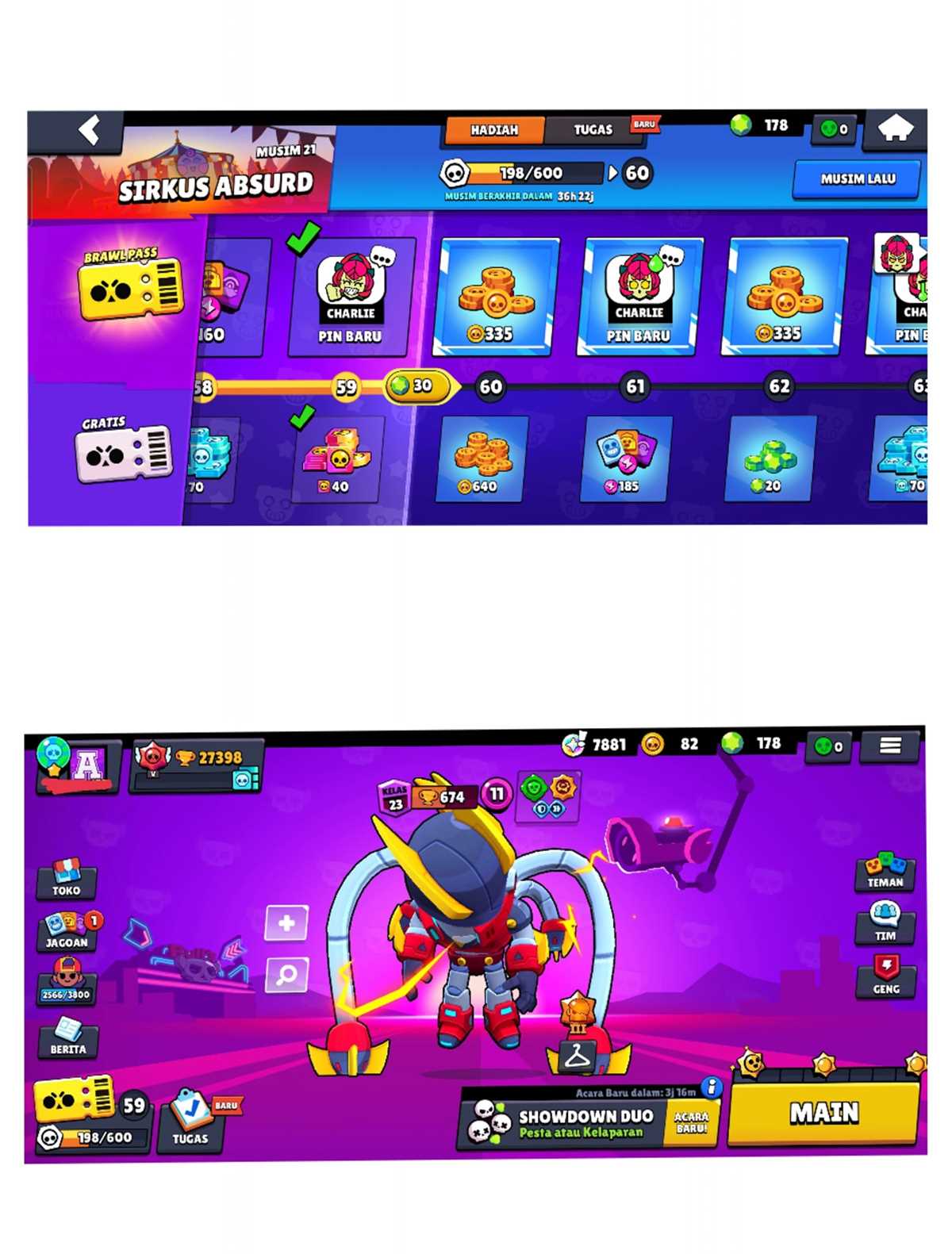 Penjualan akun permainan Brawl Stars