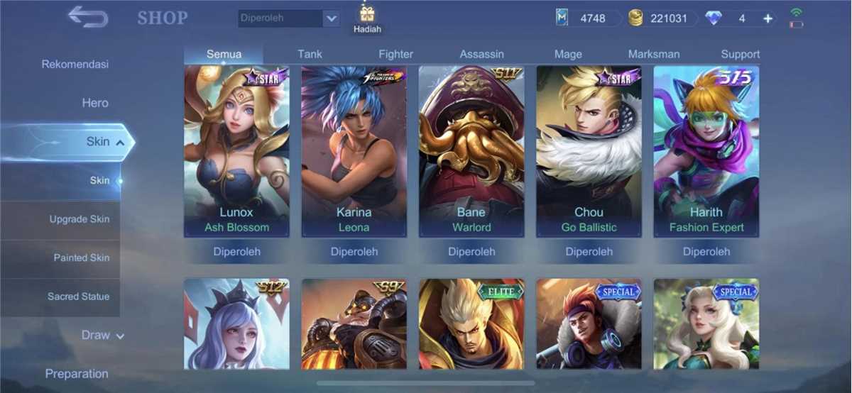 Penjualan akun permainan Mobile Legends