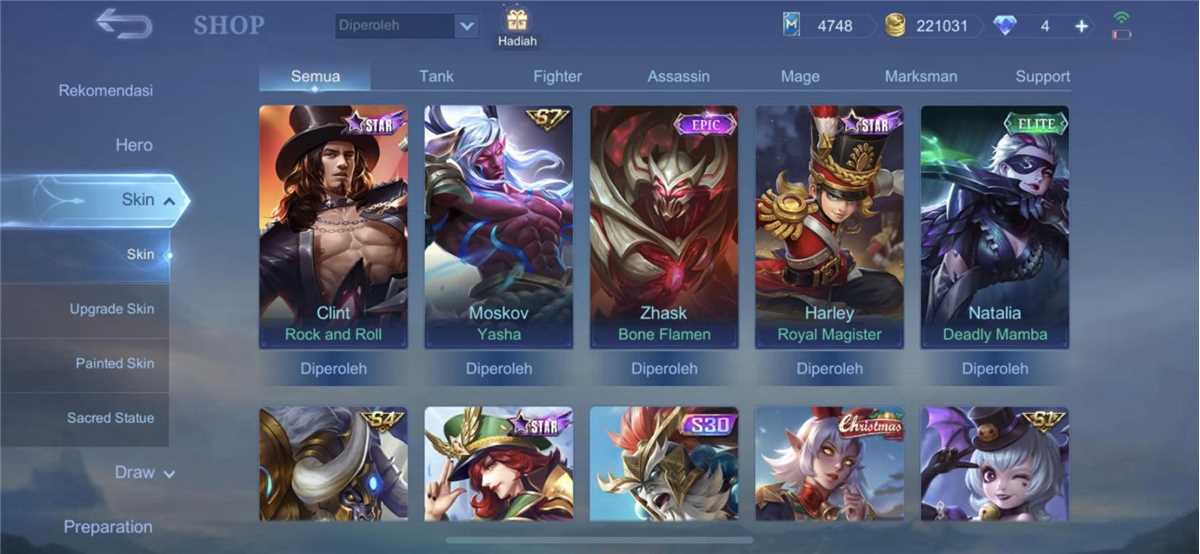 Penjualan akun permainan Mobile Legends