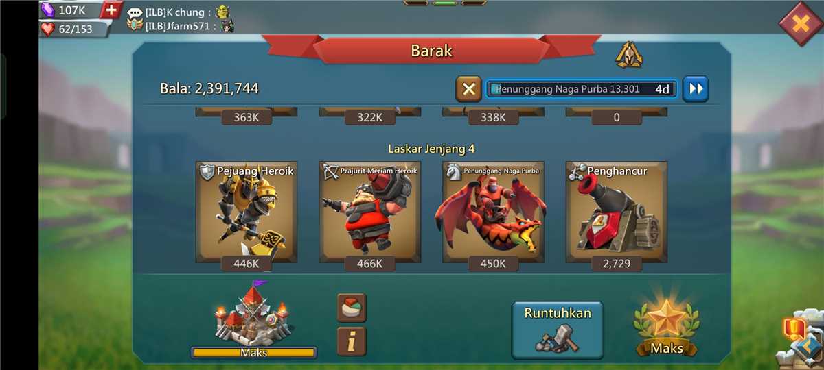 Penjualan akun permainan Lords Mobile