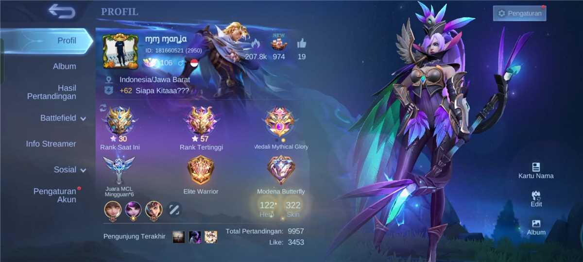 Penjualan akun permainan Mobile Legends